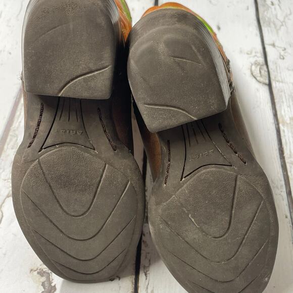 ARIAT BOYS' ROUGHSTOCK WESTERN BOOTS orange brown sz11.5 little girls age 4-7 - Picture 8 of 12